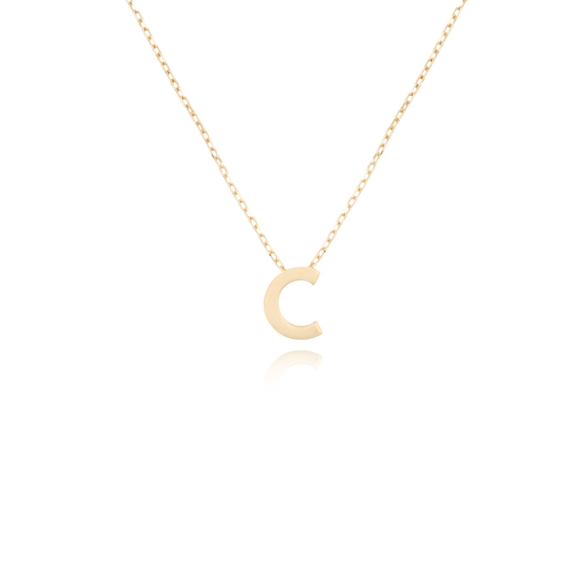 14 Ayar Altın C Harfi Kadın Kolye