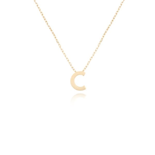 14 Ayar Altın  C Harfi Kadın Kolye
