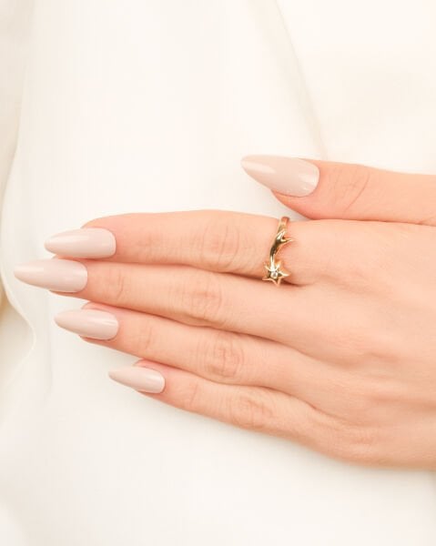 Cetaş Eterna 14 Ayar Altın Taşlı Kayan Yıldız Yüzük