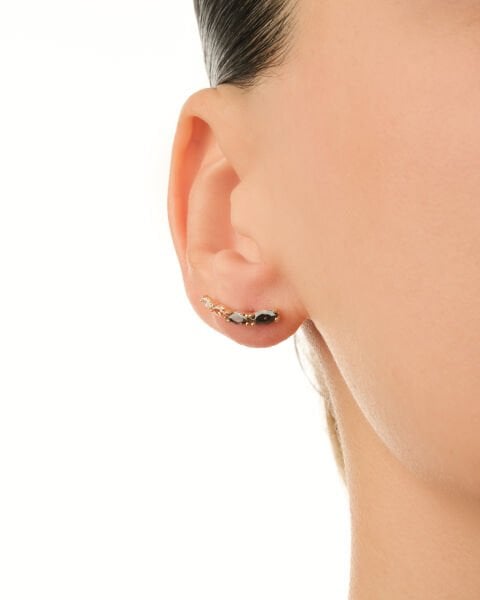 14 Ayar Altın Taşlı Küpe