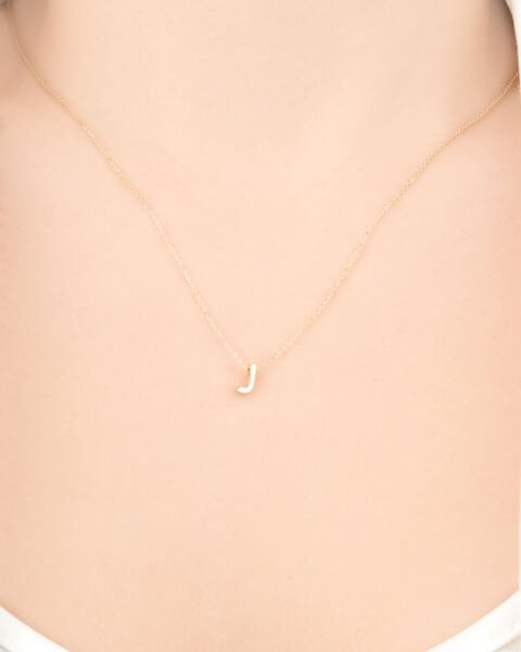 14 Ayar Altın J Harfi Kadın Kolye