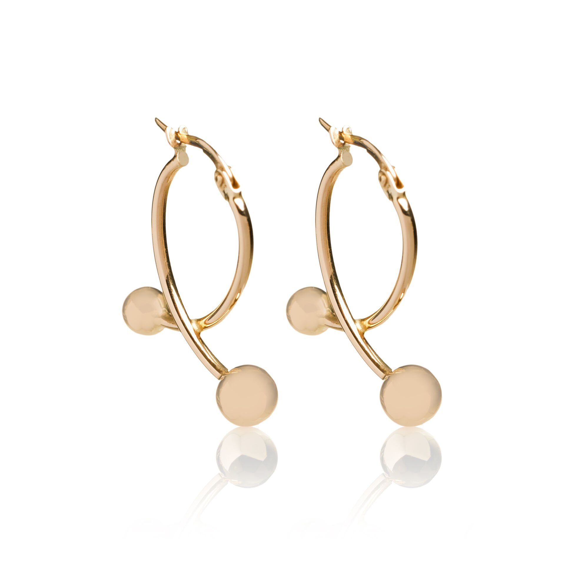 14 Ayar Altın Top Figürlü Halka Küpe