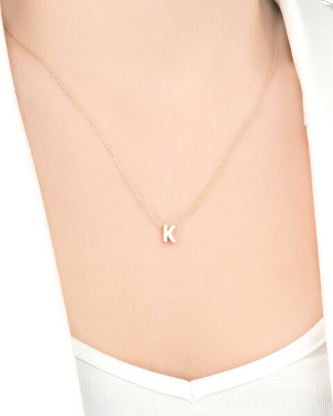 14 Ayar Altın K Harfi Kadın Kolye