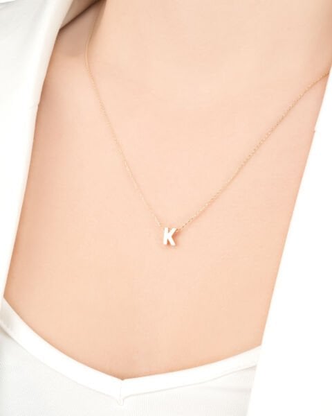 14 Ayar Altın K Harfi Kadın Kolye