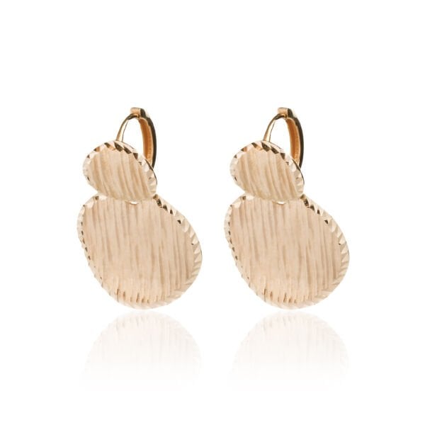 14 Ayar Altın Lazer Kesim Yuvarlak Küpe