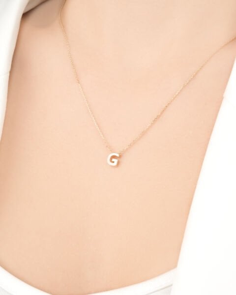 14 Ayar Altın G Harfi Kadın Kolye