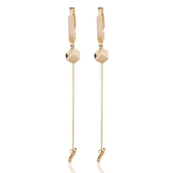 14 Ayar Altın Sallantılı Küp Figürlü Küpe