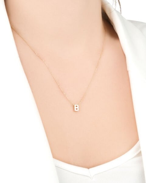 14 Ayar Altın B Harfi Kadın Kolye