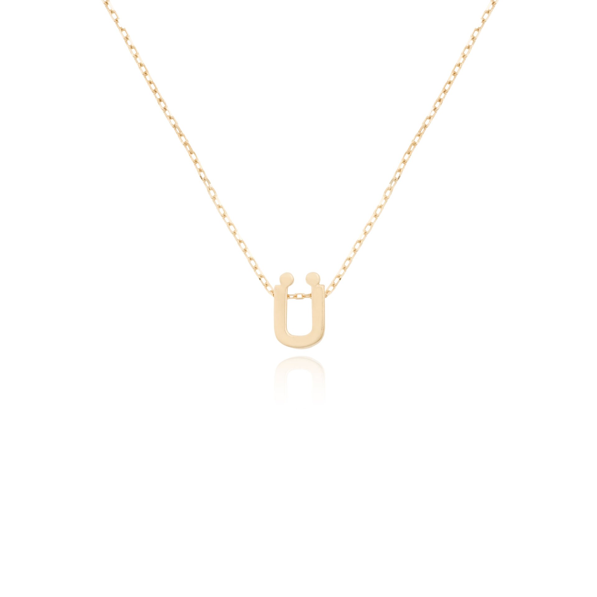 14 Ayar Altın Ü Harfi Kadın Kolye