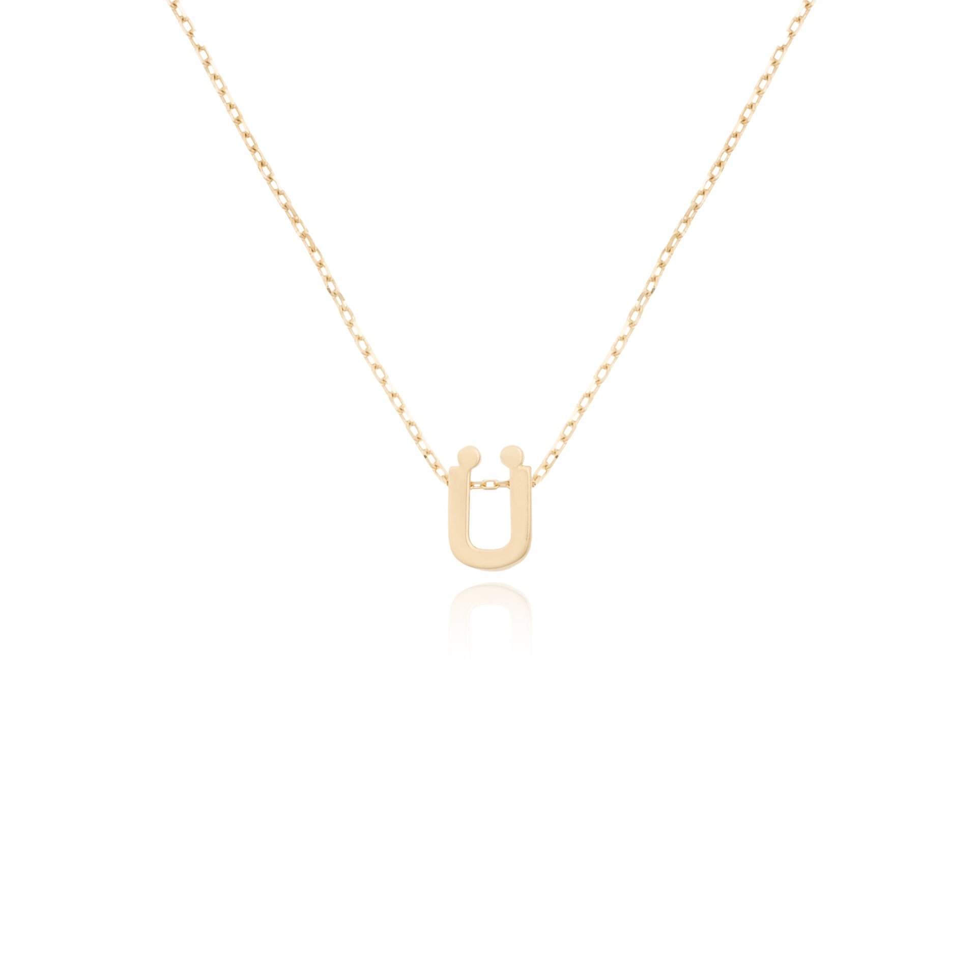 14 Ayar Altın Ü Harfi Kadın Kolye