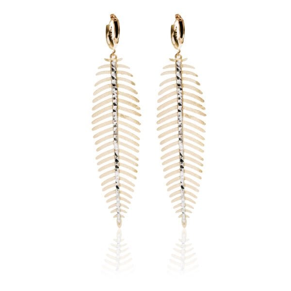 Roberto Bravo 14 Ayar Altın Sallantılı Palmiye Küpe