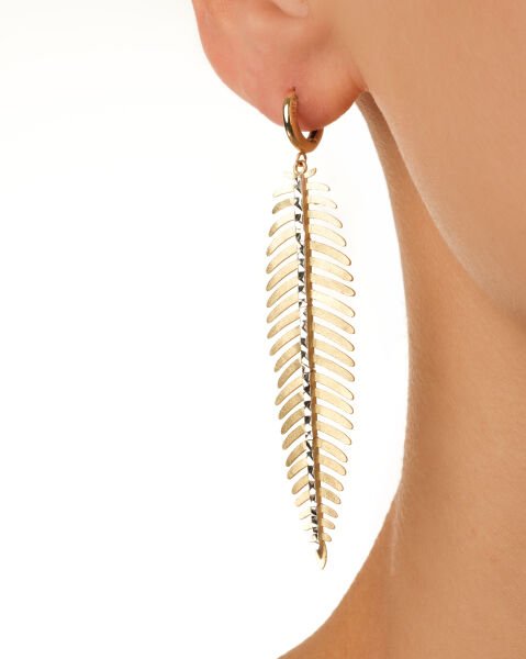 Roberto Bravo 14 Ayar Altın Sallantılı Palmiye Küpe