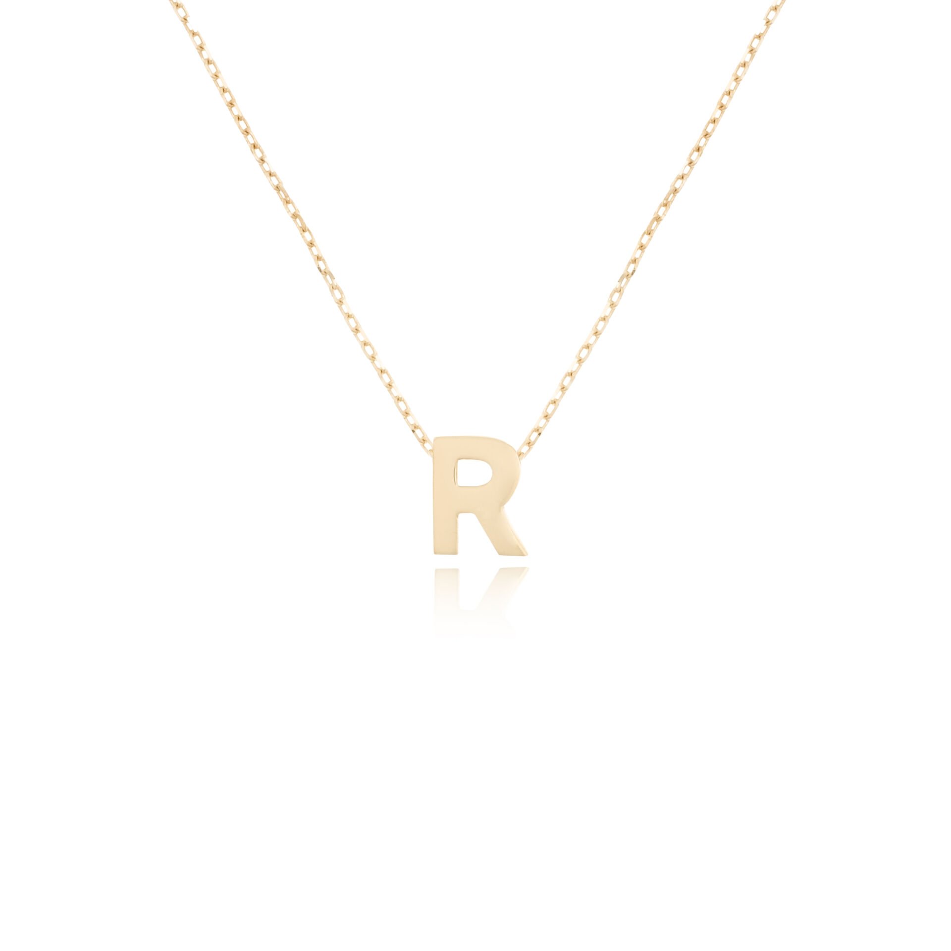 14 Ayar Altın R Harfi Kadın Kolye