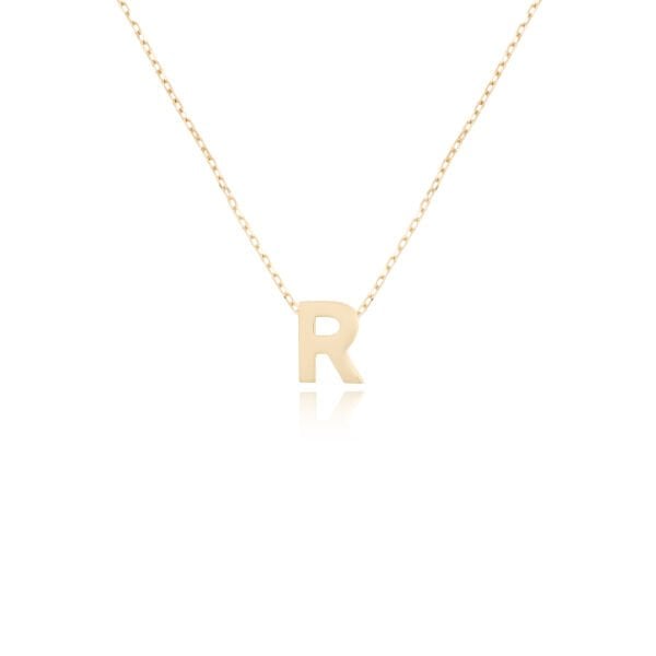 14 Ayar Altın R Harfi Kadın Kolye