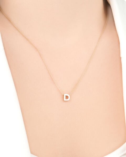14 Ayar Altın D Harfi Kadın Kolye