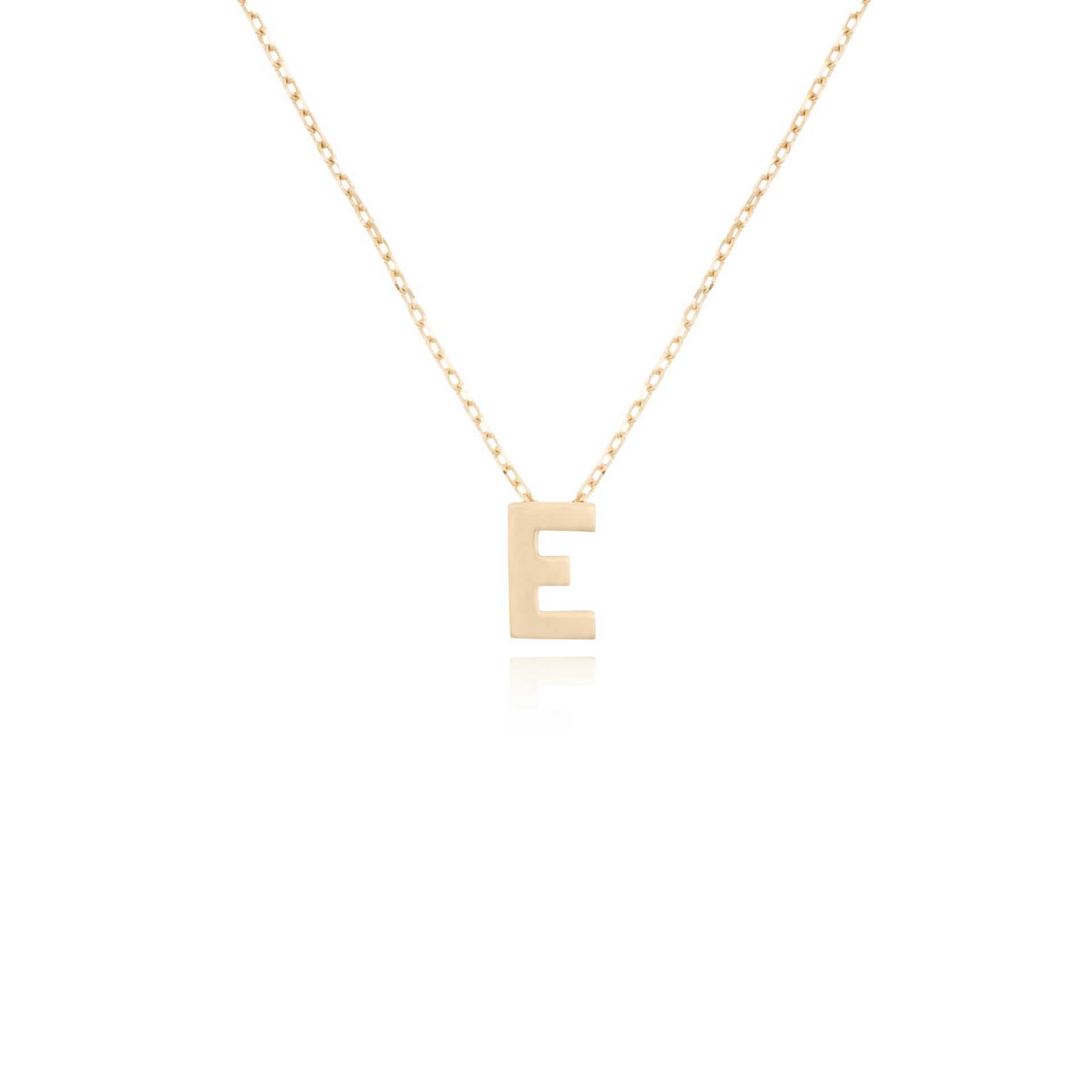 14 Ayar Altın E Harfi Kadın Kolye