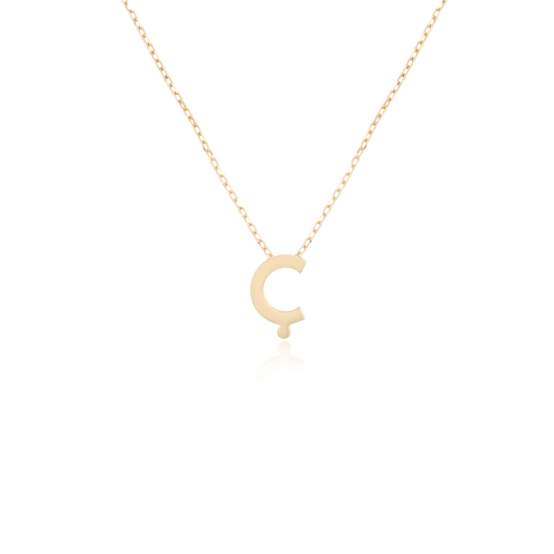 14 Ayar Altın Ç Harfi Kadın Kolye