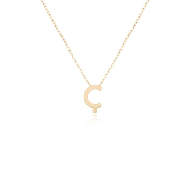 14 Ayar Altın Ç Harfi Kadın Kolye