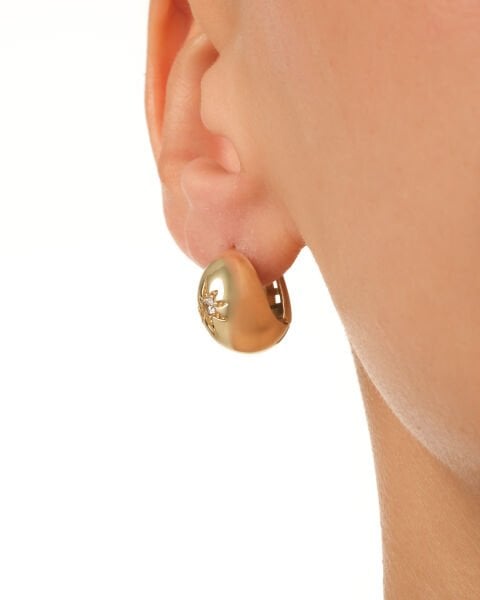 14 Ayar Altın Taşlı Kutup Yıldızı Küpe