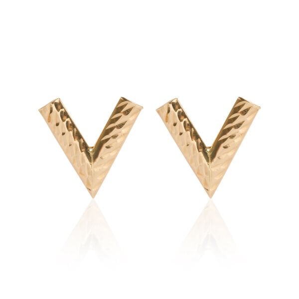 14 Ayar Altın V Form Küpe