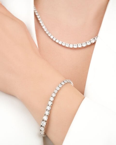 Pırlanta Su Yolu Model Set (Gerdanlık - Bileklik - Küpe)