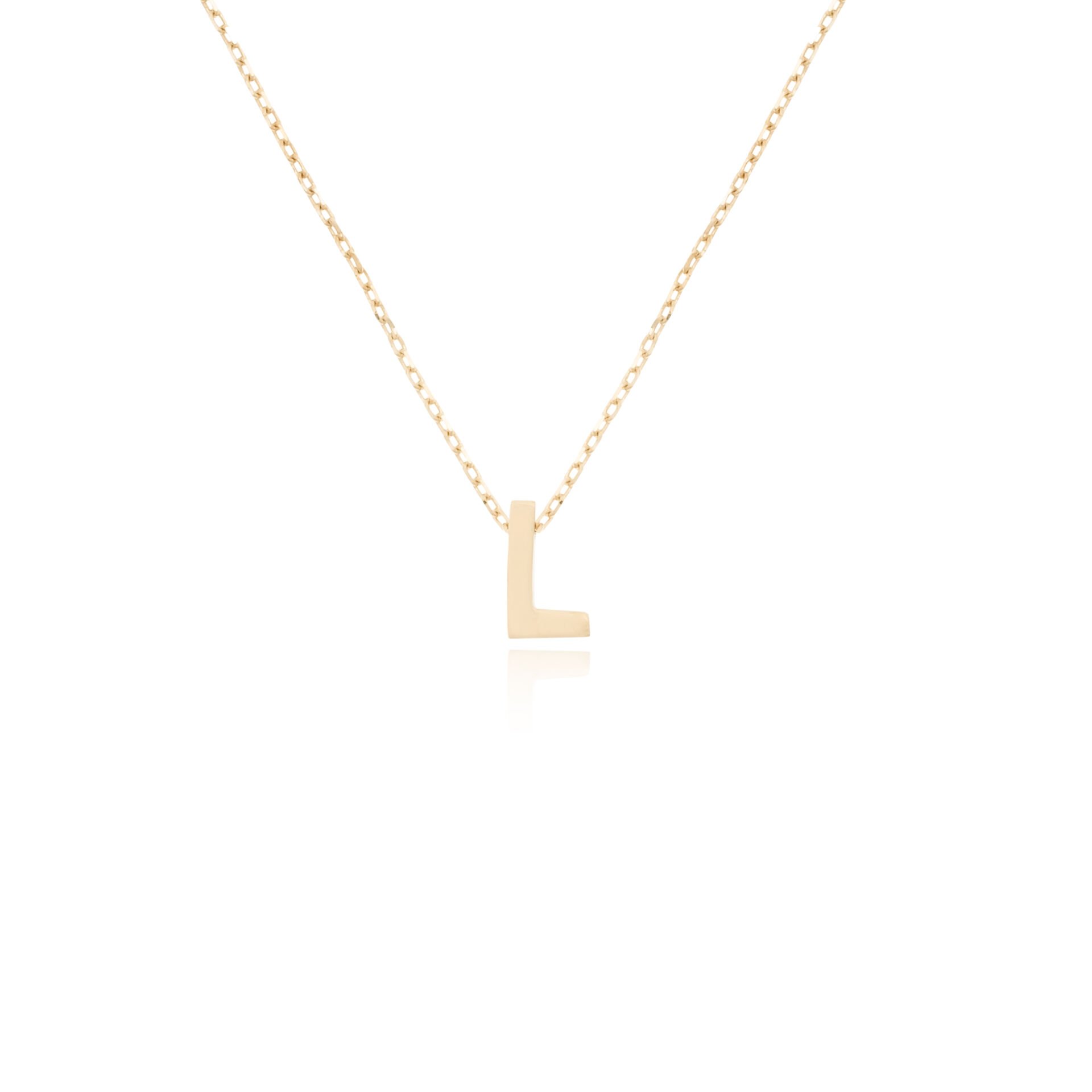 14 Ayar Altın L Harfi Kadın Kolye