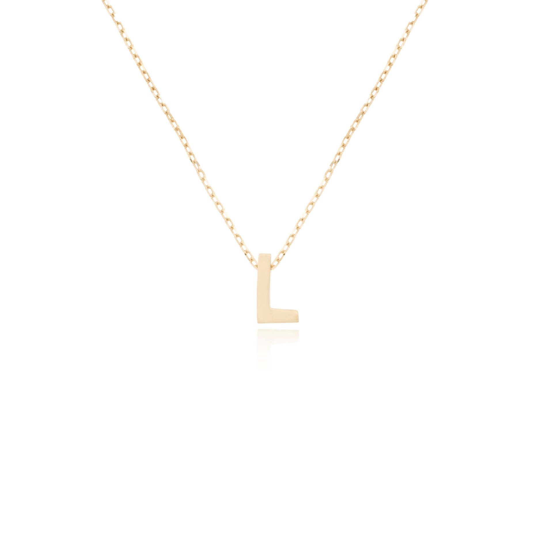 14 Ayar Altın L Harfi Kadın Kolye