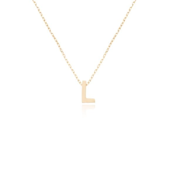 14 Ayar Altın L Harfi Kadın Kolye