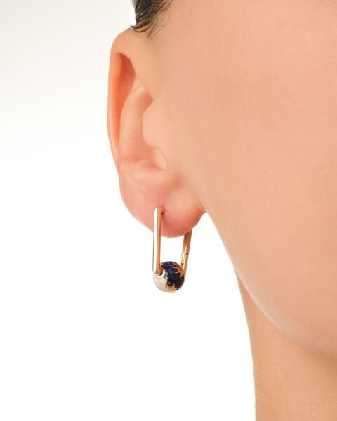 14 Ayar Altın Gece & Gündüz Mineli Küpe