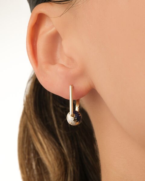 14 Ayar Altın Gece & Gündüz Sedef Mineli Küpe