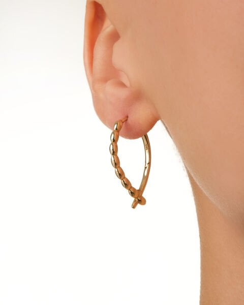 14 Ayar Altın Geometrik Damla Form Küpe