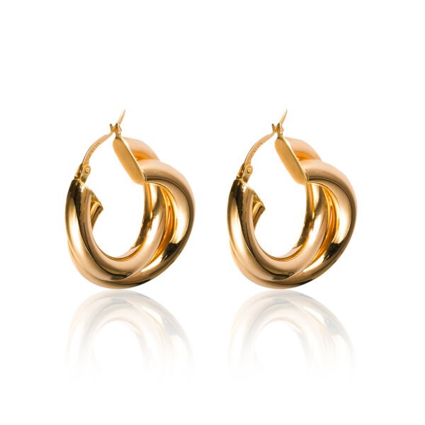 14 Ayar Altın Sarmal Küpe