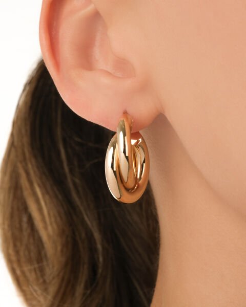 14 Ayar Altın Sarmal Küpe