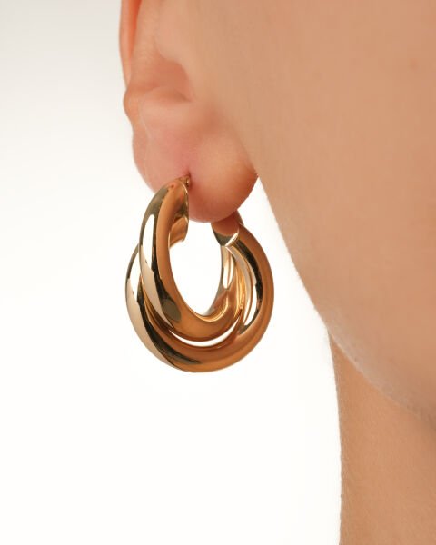 14 Ayar Altın Sarmal Küpe