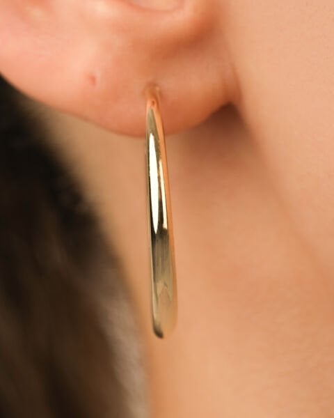 14 Ayar Altın Halka Küpe