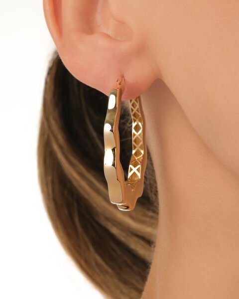 14 Ayar Altın İtalyan Tasarım Halka Küpe