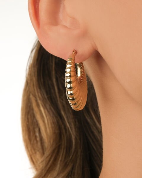 14 Ayar Altın İstiridye Küpe