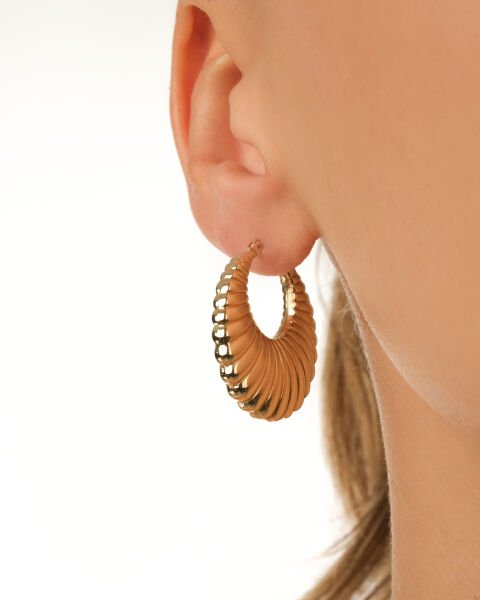 14 Ayar Altın İstiridye Küpe