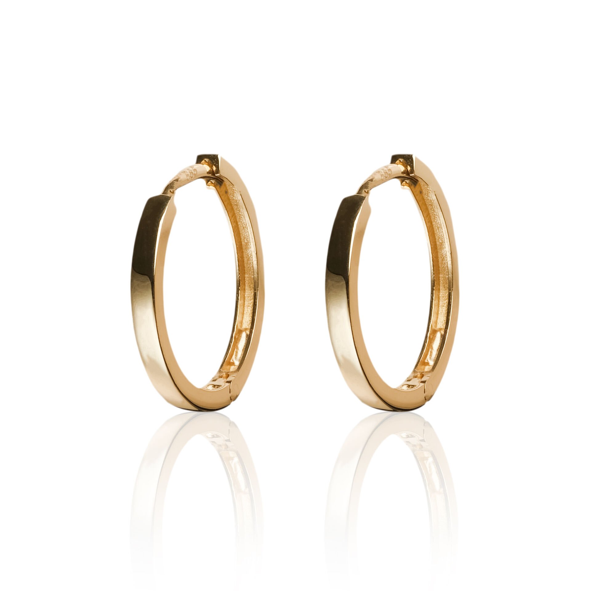 14 Ayar Altın Oval Halka Küpe