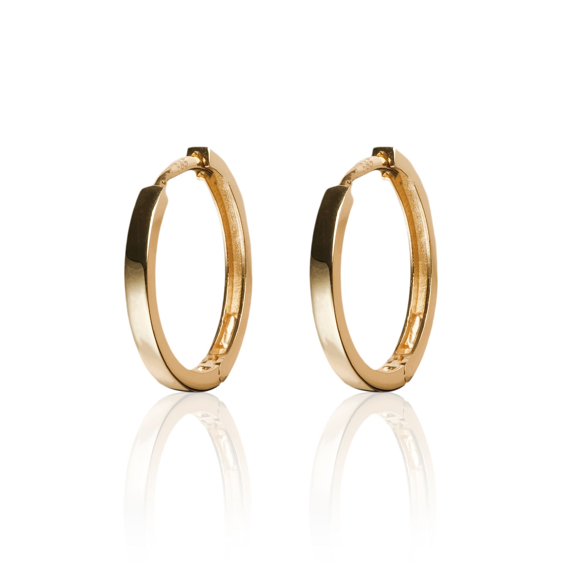 14 Ayar Altın Oval Halka Küpe