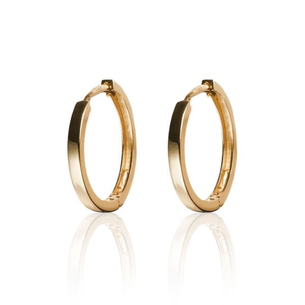 14 Ayar Altın Oval Halka Küpe