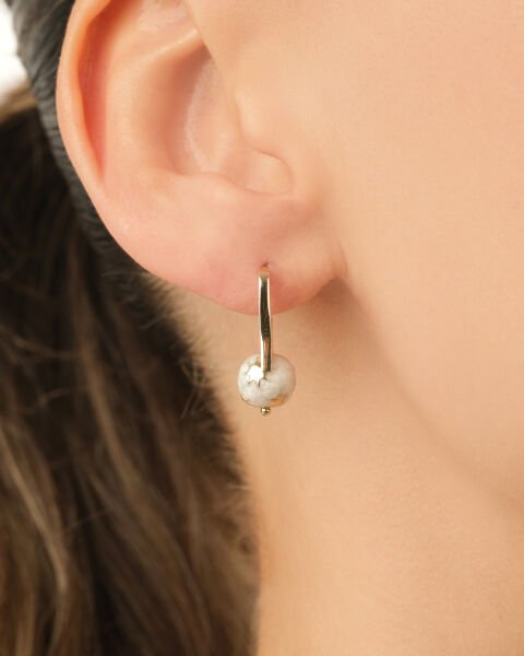 14 Ayar Altın Sedef Mineli Gece Gündüz Küpe