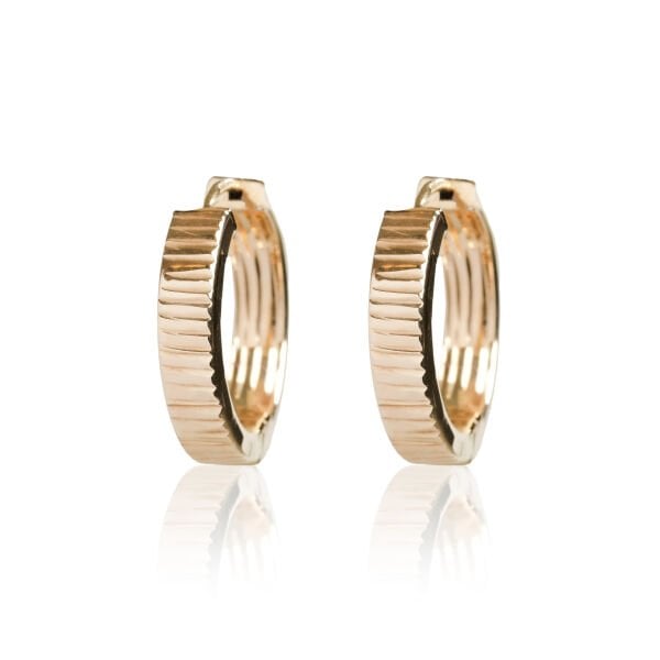 14 Ayar Altın Lazer Kesim Halka Küpe