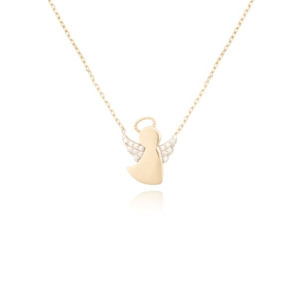 14 Ayar Altın Taşlı Melek Kolye