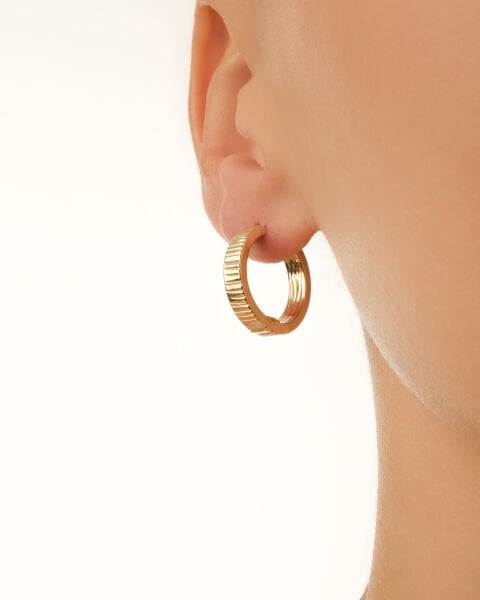 14 Ayar Altın Lazer Kesim Halka Küpe