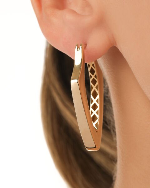 14 Ayar Altın İtalyan Tasarım Küpe