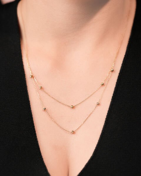 14 Ayar Altın Dorika Toplu Kolye