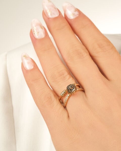 Roberto Bravo Bigo Koleksiyonu 14 Ayar Altın Taşlı Yüzük