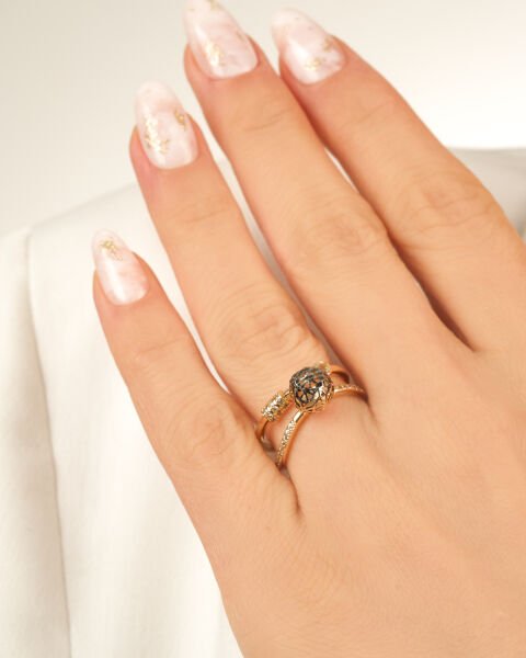 Roberto Bravo Bigo Koleksiyonu 14 Ayar Altın Taşlı Yüzük