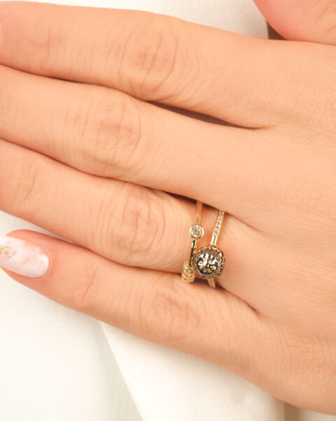 Roberto Bravo Bigo Koleksiyonu 14 Ayar Altın Taşlı Yüzük